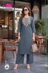 Grey Colour Diya Trends Dhabu Cotton Kurtis With Bottom 4004 